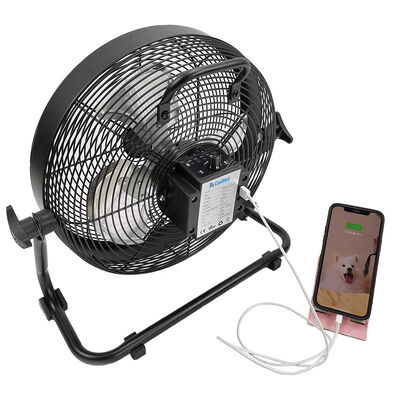 Industrieller Boden KCoolVent K12DF lockert DC-Nachladen tragbares 12inch gelb/schwarz auf