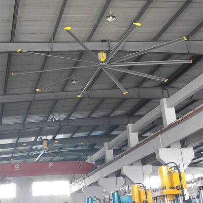 Industrieller großer Deckenlüfter KCoolVent HB-A2500 HVLS für großen Raum, Motor des Getriebe-0.75kW, Aluminiumlegierungsventilatorflügel